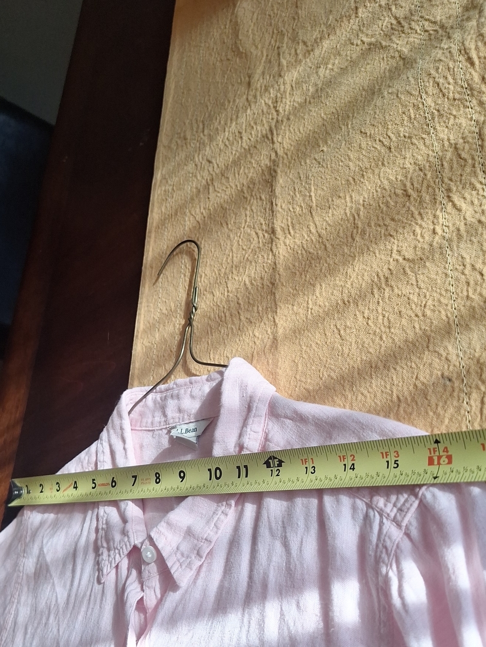 š©·Cute! Linen L.L. Bean Pastel Pink Women's Button-Down Shirt M Pet - Picture 15 of 15